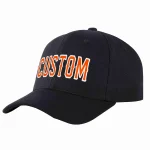 Custom Black Orange-White Curved Eaves Sport Baseball Cap Design for Men/Women/Youth