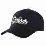 Custom Black White-Black Curved Eaves Sport Baseball Cap Design for Men/Women/Youth