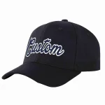 Custom Black Navy-White Curved Eaves Sport Baseball Cap Design for Men/Women/Youth