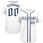 Custom White Navy Classic Style Authentic Baseball Jersey