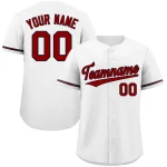 Custom White Red-Navy Classic Style Authentic Baseball Jersey
