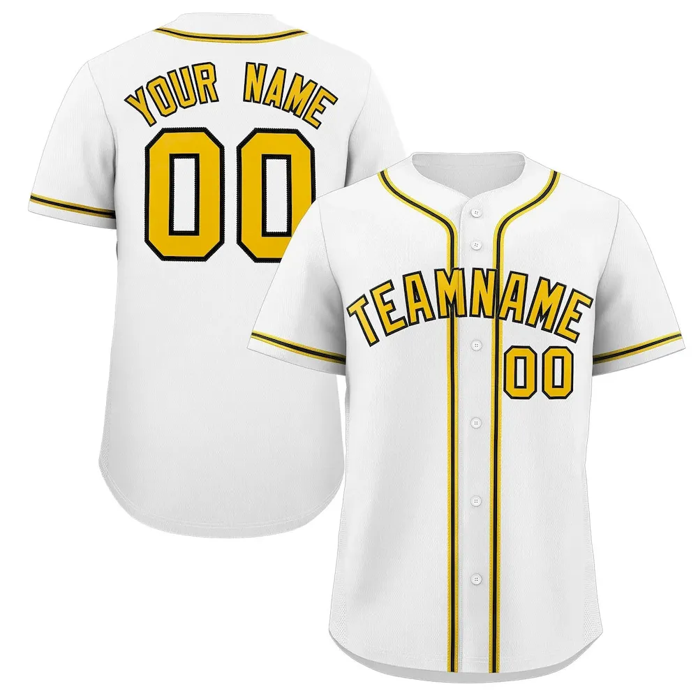 Custom White Red-Black Classic Style Authentic Baseball Jersey