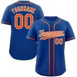 Custom Royal Orange-White Hook Classic Style Authentic Baseball Jersey