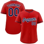Custom Red Navy-White Classic Style Authentic Baseball Jersey