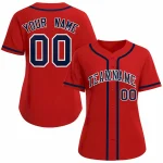 Custom Red Navy White Classic Style Baseball Jersey for Women