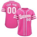 Custom Pink White Classic Style Authentic Baseball Jersey