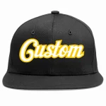 Custom Black White-Gold Casual Sport Baseball Cap