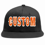 Custom Black Orange-White Casual Sport Baseball Cap