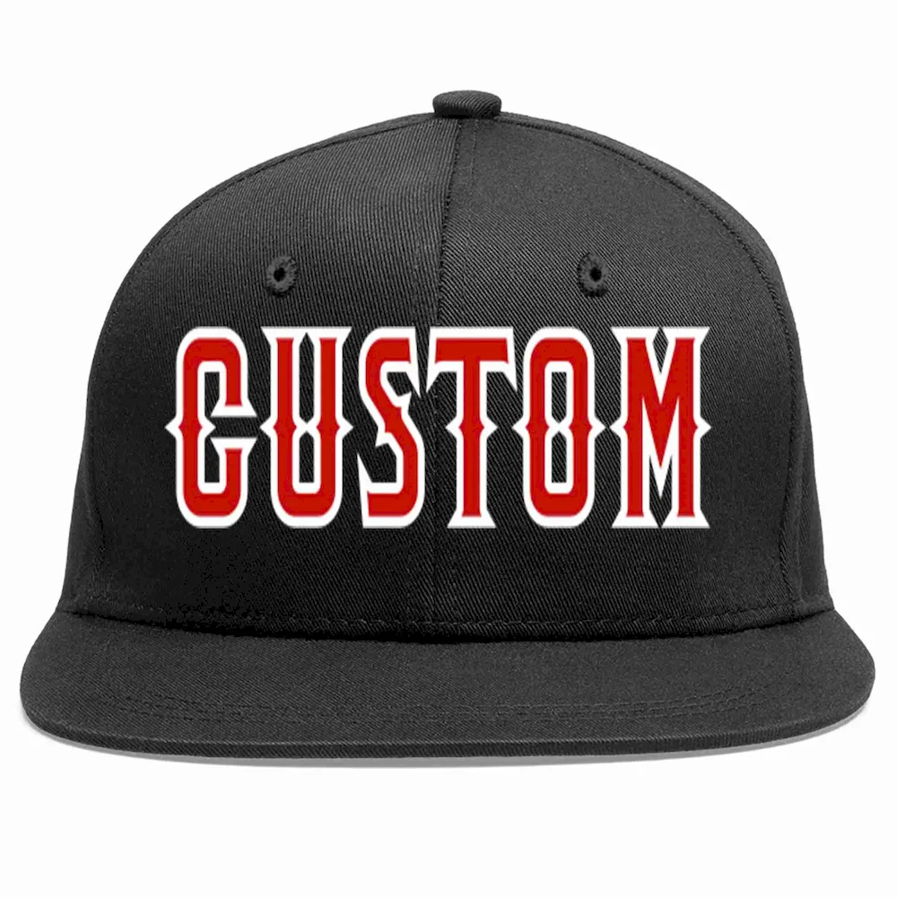 Custom Black White-Gold Casual Sport Baseball Cap