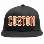 Custom Black Orange-White Casual Sport Baseball Cap