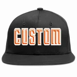 Custom Black Orange-White Casual Sport Baseball Cap