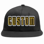 Custom Black Gold-Black Casual Sport Baseball Cap
