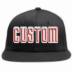 Custom Black Red-White Casual Sport Baseball Cap