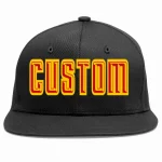 Custom Black Red-Yellow Casual Sport Baseball Cap