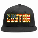 Custom Black Vintage?USA?Flag-Gold Casual Sport Baseball Cap