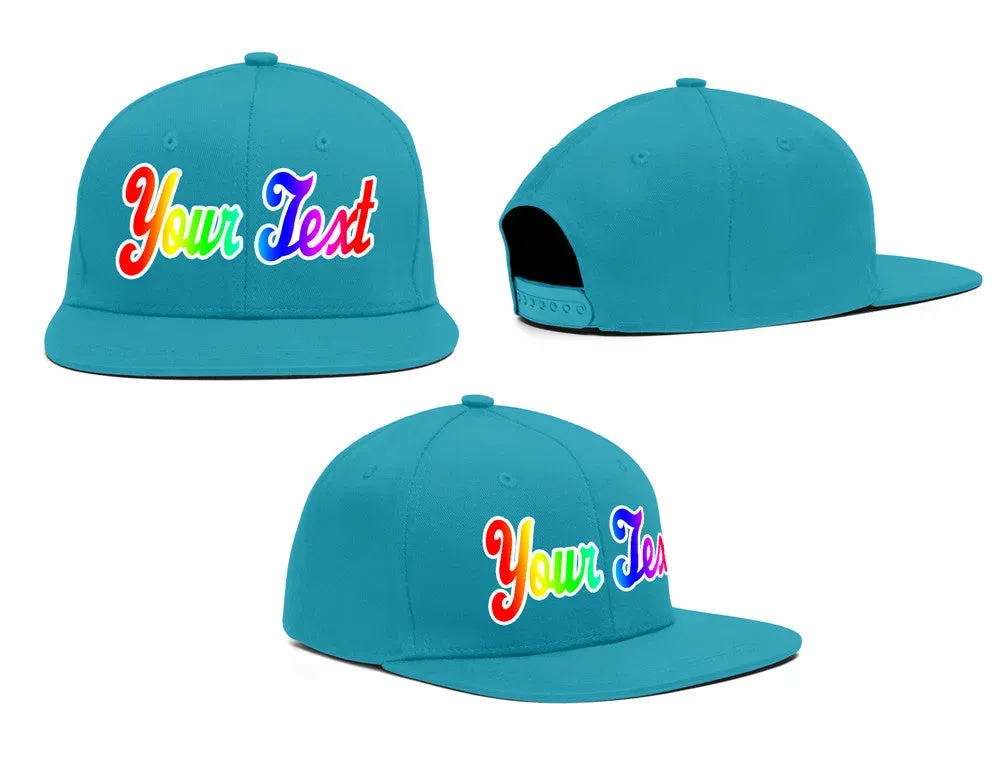 Custom Aqua Gradient Casual Sport Baseball Cap