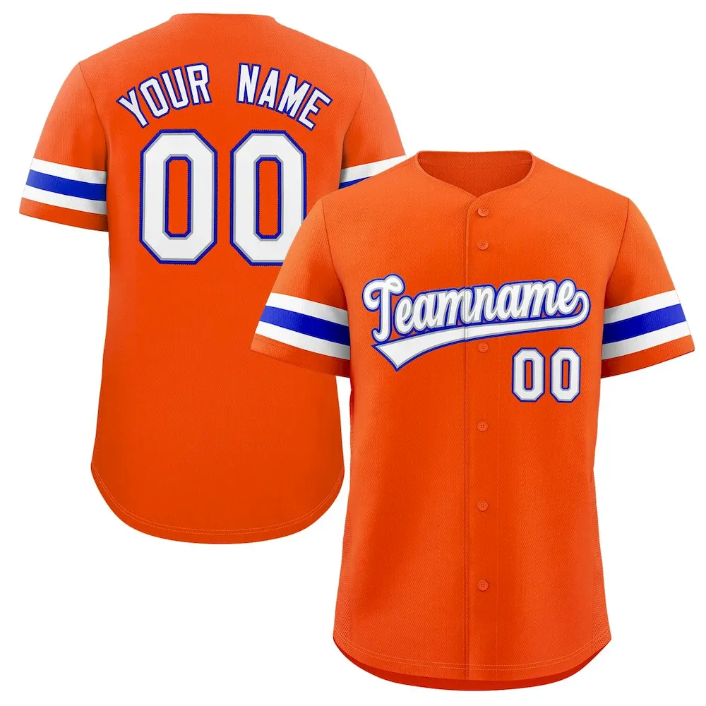 Custom Orange White-Royal Classic Style Authentic Baseball Jersey
