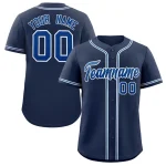 Custom Navy White-Red Classic Style Authentic Baseball Jersey