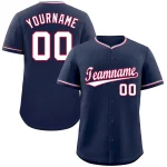 Custom Navy Red-White Hook Classic Style Authentic Baseball Jersey
