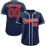 Custom Navy Red-White Hook Classic Style Authentic Baseball Jersey