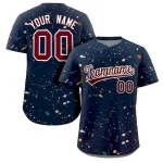 Custom Navy White Splash Graffiti Pattern Authentic Baseball Jersey
