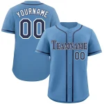 Custom Powder Blue Navy-White Classic Style Authentic Baseball Jersey