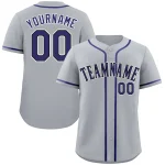 Custom Gray Purple-Black Classic Style Authentic Baseball Jersey