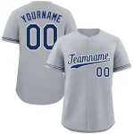 Custom Gray Navy-Old Gold Classic Style Authentic Baseball Jersey
