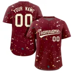 Custom Crimson Cream Splash Graffiti Pattern Authentic Baseball Jersey