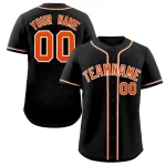 Custom Black Orange-White Classic Style Authentic Baseball Jersey