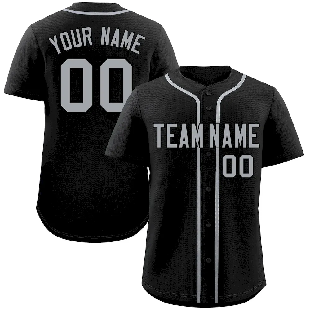 Custom Black Gray Classic Style Authentic Baseball Jersey
