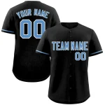 Custom Black Powder Blue-White Classic Style Authentic Baseball Jersey