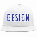 Custom White Royal-White Flat Eaves Sport Baseball Cap Design for Men/Women/Youth