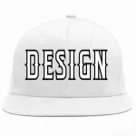 Custom White White-Black Flat Eaves Sport Baseball Cap Design for Men/Women/Youth