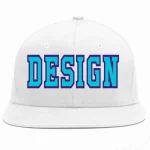 Custom White Light Blue-purple Flat Eaves Sport Baseball Cap Design for Men/Women/Youth