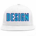 Custom White Light Blue-purple Flat Eaves Sport Baseball Cap Design for Men/Women/Youth