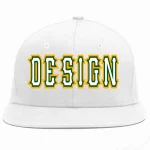 Custom White Orange-White Flat Eaves Sport Baseball Cap Design for Men/Women/Youth