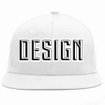 Custom White Black-White Flat Eaves Sport Baseball Cap Design for Men/Women/Youth