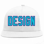 Custom White Light Blue-purple Flat Eaves Sport Baseball Cap Design for Men/Women/Youth