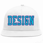 Custom White Light Blue-purple Flat Eaves Sport Baseball Cap Design for Men/Women/Youth
