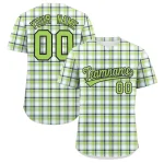 Custom Multi Color Personalized Plaid Design Authentic Baseball Jersey