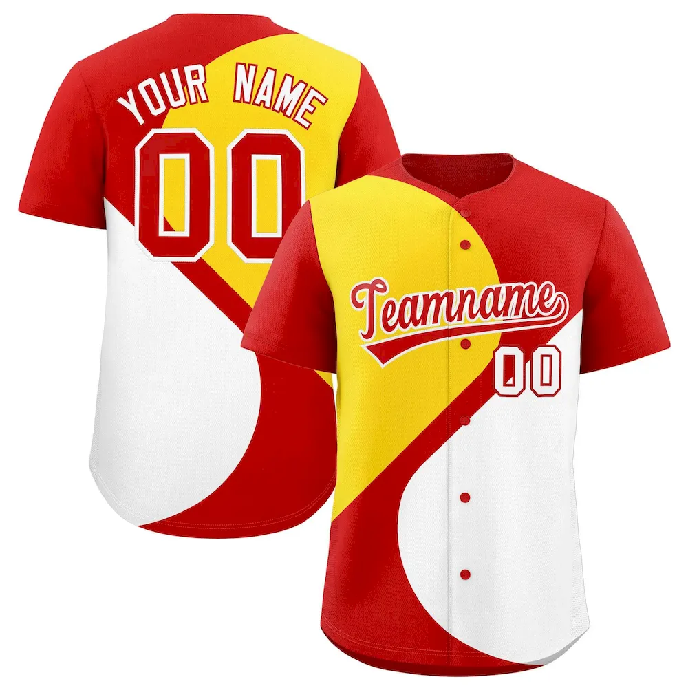 Custom Aqua Gold-White Color Block Personalized Half Heart Pattern Authentic Baseball Jersey