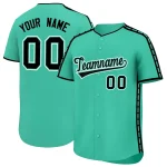Custom Bright Green Black Color Block Personalized Side Dotted Line Authentic Baseball Jersey