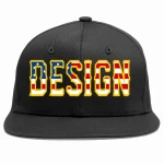 Custom Black Vintage?USA?Flag-Gold Flat Eaves Sport Baseball Cap Design for Men/Women/Youth