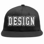 Custom Black White-Black Flat Eaves Sport Baseball Cap Design for Men/Women/Youth