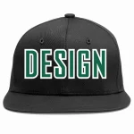 Custom Black Vintage?USA?Flag-Gold Flat Eaves Sport Baseball Cap Design for Men/Women/Youth
