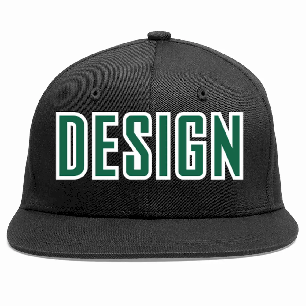 Custom Black Vintage?USA?Flag-Gold Flat Eaves Sport Baseball Cap Design for Men/Women/Youth