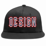 Custom Black Navy-White Flat Eaves Sport Baseball Cap Design for Men/Women/Youth