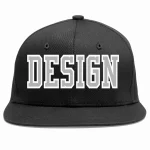 Custom Black Gray-White Flat Eaves Sport Baseball Cap Design for Men/Women/Youth