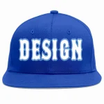 Custom Royal Royal-Orange Flat Eaves Sport Baseball Cap Design for Men/Women/Youth